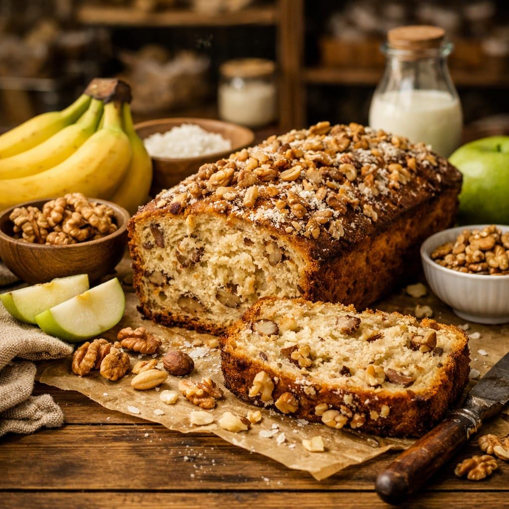 Budín de Banana y Nuez